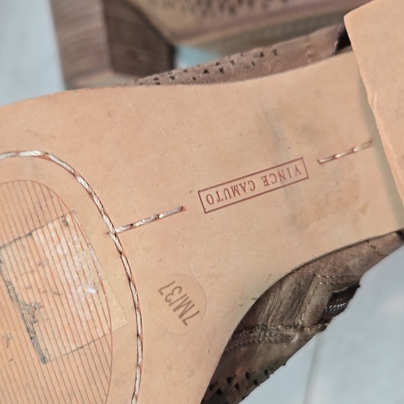 Vince Camuto Women Ankle Leather Open Toe Heels shoes sz 7M - Picture 10 of 11